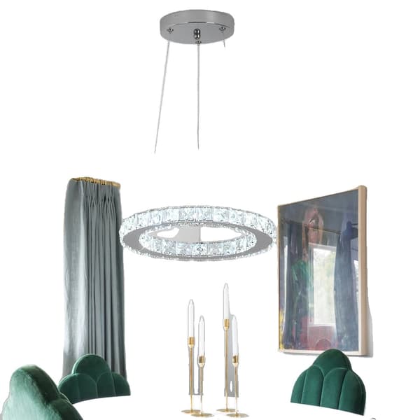 Hängande belysning, LED Kristallkrona, Modern Design,3 färger föränderliga, 1 ring