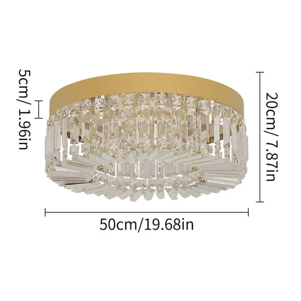 Modern kristalltaklampa, ljusa färger, infälld design,Dia 50CM Guld, förändringsbar
