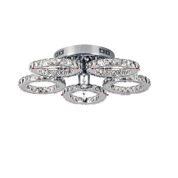 Kristall LED Taklampa, Fjärrkontroll, Dimbar Ljus,Varm Vit, 5-huvuden