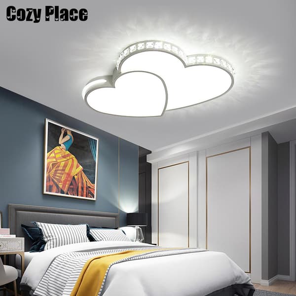 Hjerteformet Loftlampe, Elegant Design, Energi Effektiv LED,HVID, 24W, Kold Hvid
