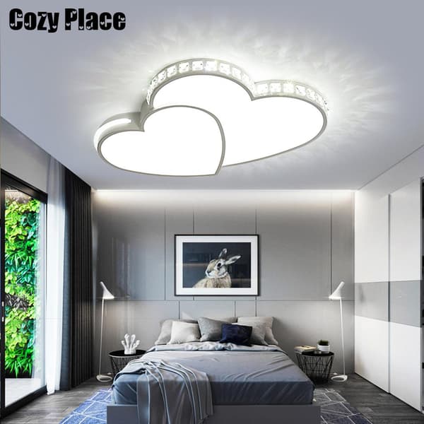 Hjerteformet Loftlampe, Elegant Design, Energi Effektiv LED,HVID, 24W, Kold Hvid