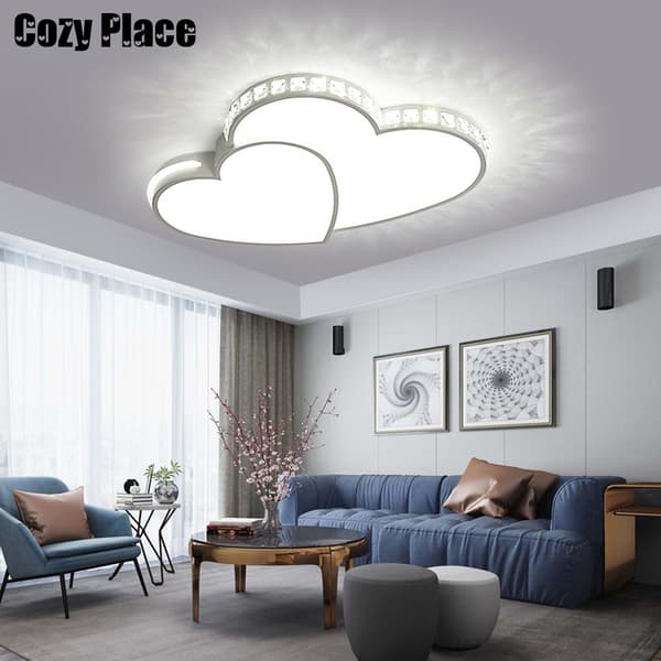 Hjerteformet Loftlampe, Elegant Design, Energi Effektiv LED,HVID, 24W, Kold Hvid