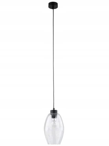Lofthængelampe 1xE27 170cm Sort med glasskærm Sebo