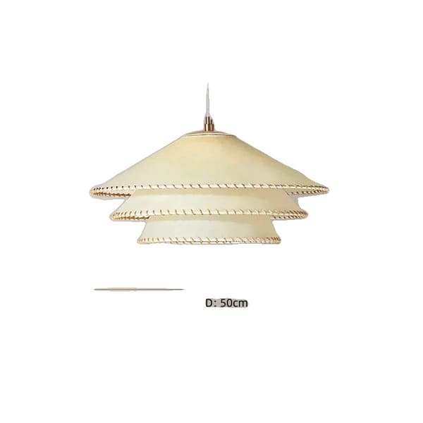 Minimalistinen pergamenttikruunu, säädettävä korkeus, E27-lamppu mukana,lämmin valo, D50cm