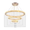 Miniatyrbild 1 av 2: Hängande lampa, design med kristallringar, dimbar LED-teknik, 20x40x60cm ringar, Kallvit