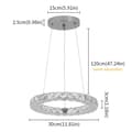 Miniatyrbild 2 av 2: Hängande lampa, design med kristallringar, dimbar LED-teknik, 1 ring, 3 färger Utbytbar