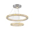 Miniatyrbillede 1 af 2: Luksus Krystal LED Hængelampe, Skiftbar Lysfarve, Moderne Design,2 ringe D50XD30cm, Kold Hvid