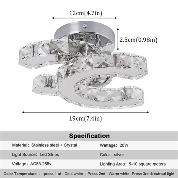 Moderne Krystal Loftlampe, Energibesparende, Allsidig Belysning, Holdbart Materiale,variantEn variant, Varm Hvid