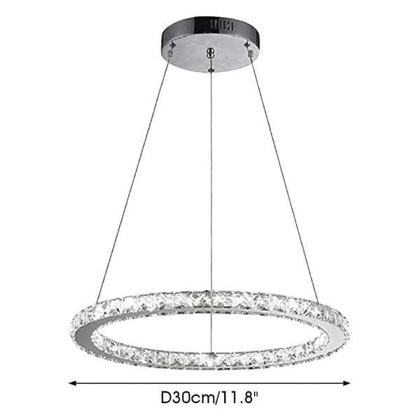 Moderne Krystal Lysekrone, Justerbar Højde, Energi-Effektiv LED,Varm Hvid, D30CM B