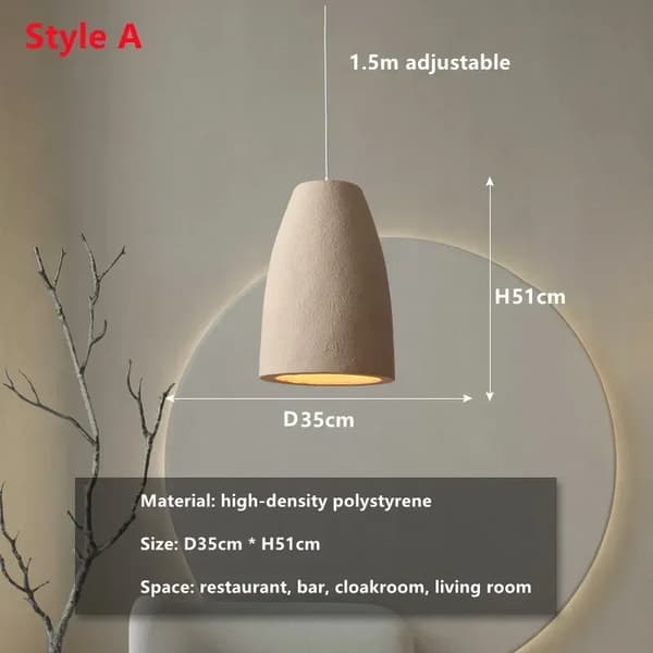 Wabi Sabi -kattokruunu, lämmin valaistus, kestävä materiaali, kosketusohjauskytkin,A - D35cm, Lämmin valo