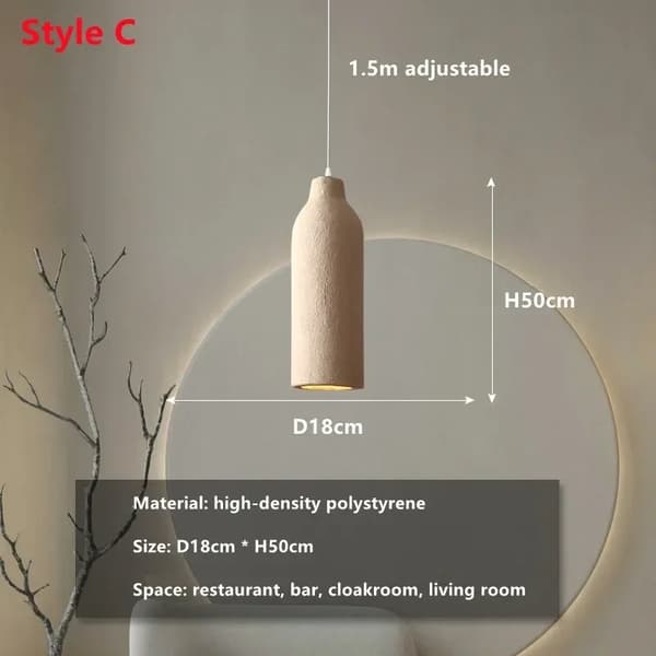 Wabi Sabi Ljuskrona, Varm Belysning, Hållbart Material, Beröringsstyrd Strömbrytare,Varmt ljus, C - D18cm