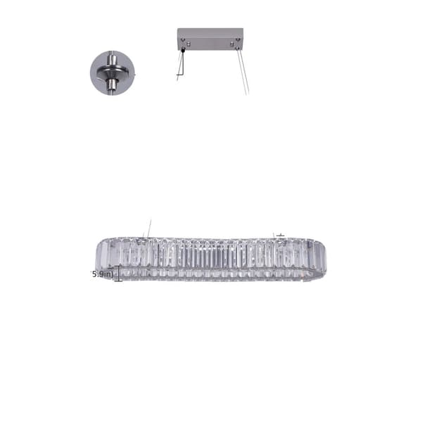 Lyxig Kristallhängande Lampa, Justerbar Höjd, Dimbar LED, 57cm Silver Design,Varmvit, 57 cm silver