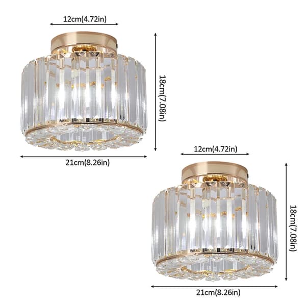 Kristallkrona Hänglampa, Kristall Design, Lyxig Heminredning, guld B 2 st, varmvit