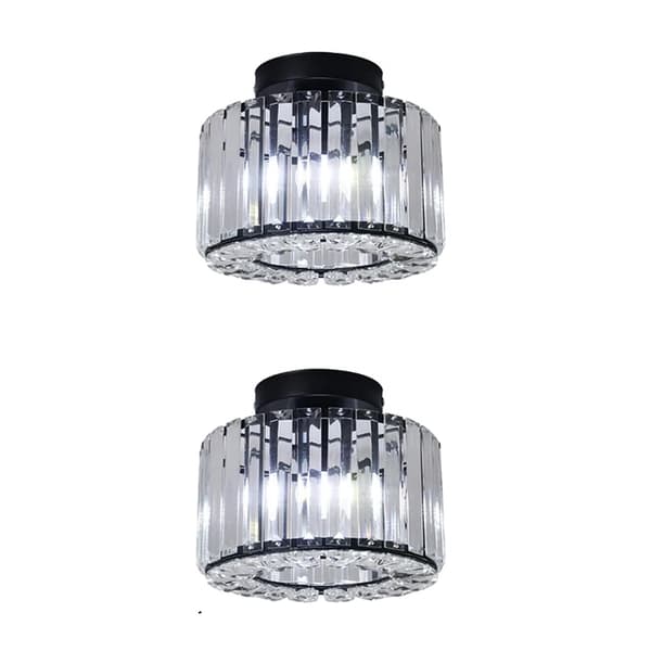 Kristallkrona Hänglampa, Kristall Design, Lyxig Heminredning, svart B 2ST, varmvit