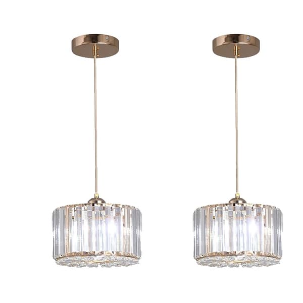 Kristallkrona Hänglampa, Kristall Design, Lyxig Heminredning, guld A 2st, varmvit