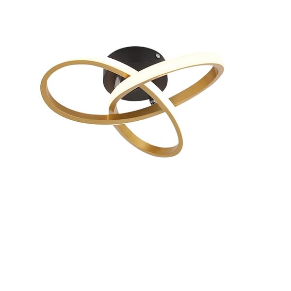 Kronljusstake, modern design, akrylmaterial, klöver guld, varmvit