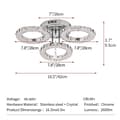 Miniatyrbild 2 av 2: Modern LED Kristall Taklampa, 2600lm, Krom Finish,3 ringar, Kallt Vitt