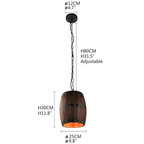Puinen kattovalaisin, maalaistyyli, E27 Max 40W,D25cm K30cm S