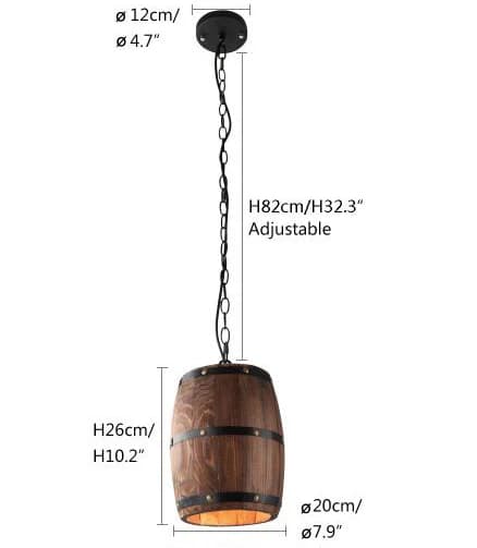Träkrans, Lantlig Stil, E27 Max 40W,D20cm H26cm ss