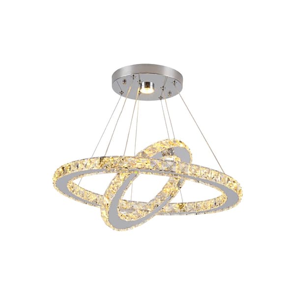 Kristallkrona, LED-belysning, modern design, varmt ljus