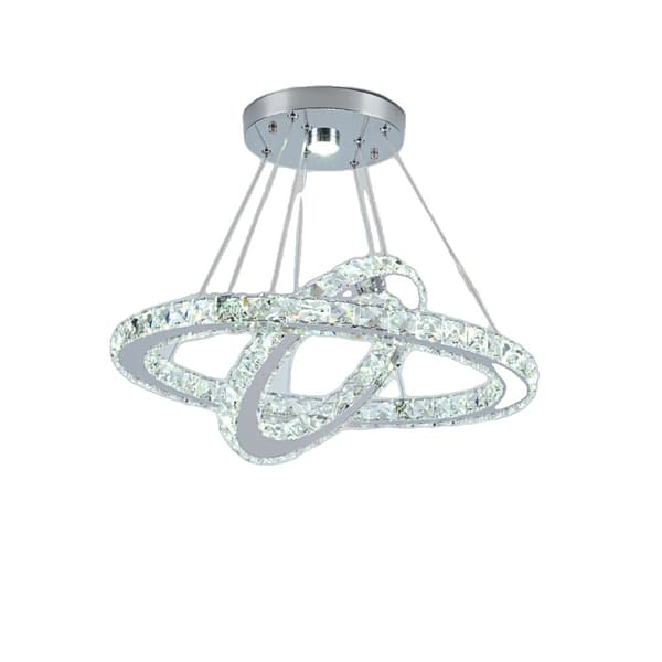 Kristallkrona, LED-belysning, modern design, kallt ljus