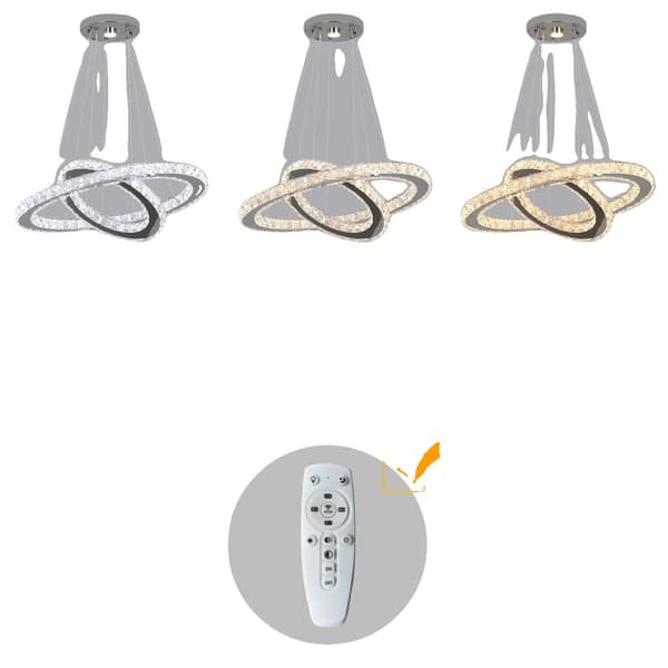 Kristallkrona, LED-belysning, modern design, fjärr