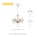 Miniatyrbild 2 av 2: Kristallkrona, Sex-Ljus Design, Justerbar Höjd, Elegant Guld Finish,6 armar guld
