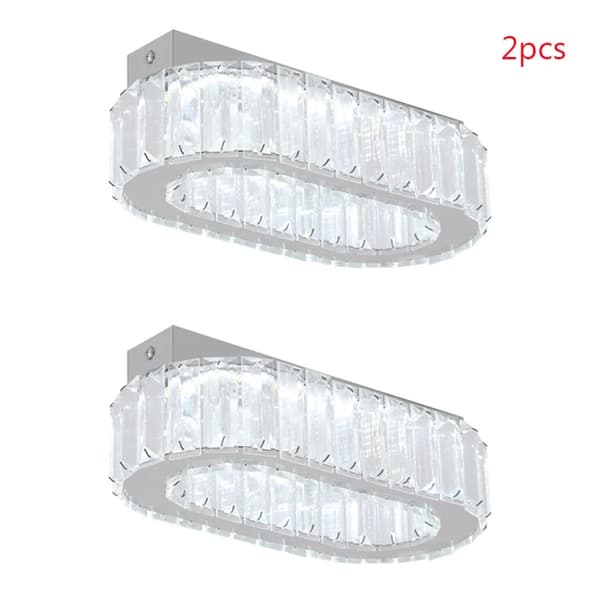 Kristallkrona, K9-kristall, LED-belysning, L25cm 2st, Kallvit