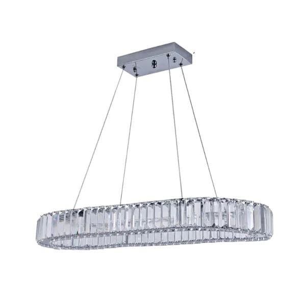 Kristallkrona, K9-kristall, LED-belysning, L70 B25 H7,6cm, dimbar med fjärrkontroll