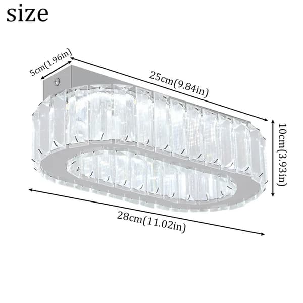 Kristallkrona, K9-kristall, LED-belysning, L25cm 1st, utbytbar