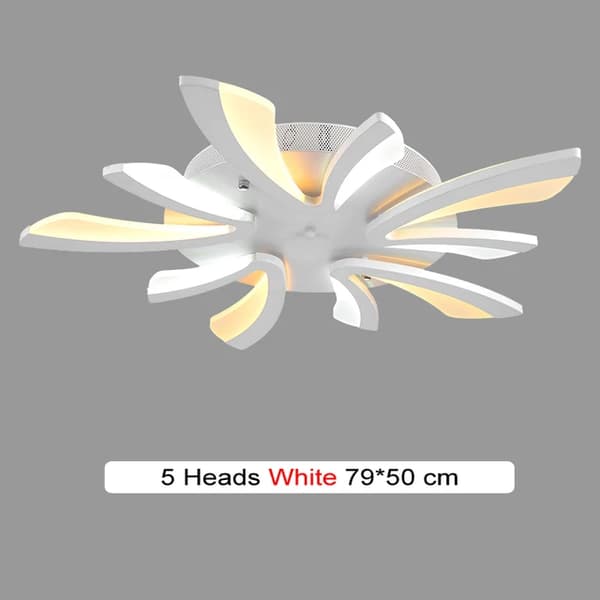LED Kronljus, Modern Design, Akryl Material, 5 kronblad vit, Kallvit