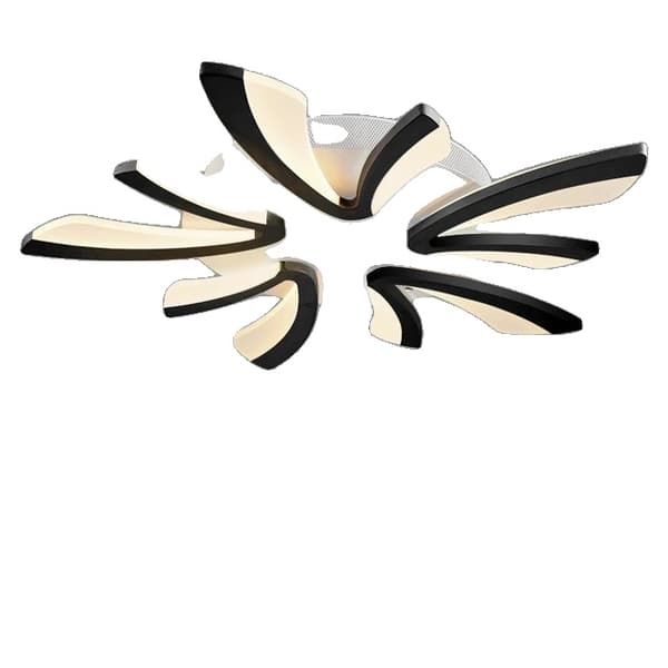 LED Kronljus, Modern Design, Akryl Material, 5 kronblad svart, Kallvit