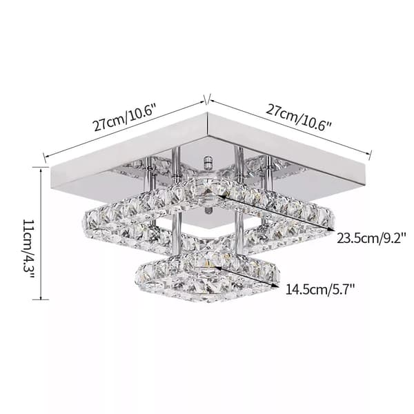 Kristalltaklampa, LED-ljuskälla, dimbar funktionalitet,föränderlig, L27xB27cm