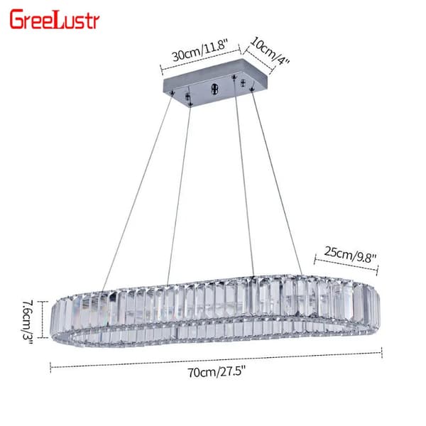 Kristallkrona, Modern Design, LED-belysning, Typ A Oval D70cm, utbytbar