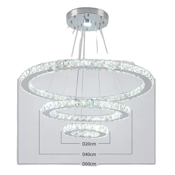 Kristallikruunu, moderni muotoilu, LED-valaistus, Tyyppi D 60x40x20cm, vaihdettavissa