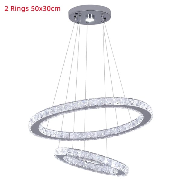Kristallkrona, Modern Design, LED-belysning, Typ B D50xD30cm, Kallvit