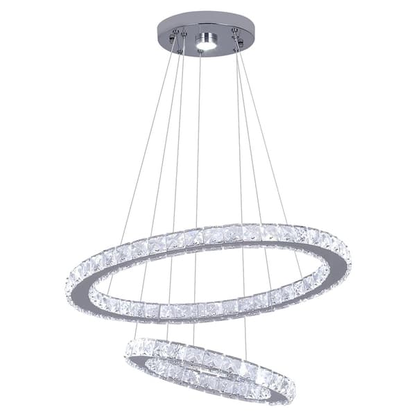 Kristallkrona, Modern Design, LED-belysning, Typ B D50xD30cm, Kallvit