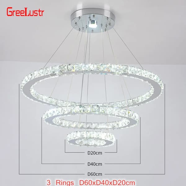 Kristallkrona, Modern Design, LED-belysning, Typ D 60x40x20cm, Kallvit