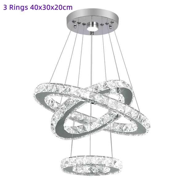 Kristallkrona, Modern Design, LED-belysning, Typ C D40xD30xD20cm, Kallvit