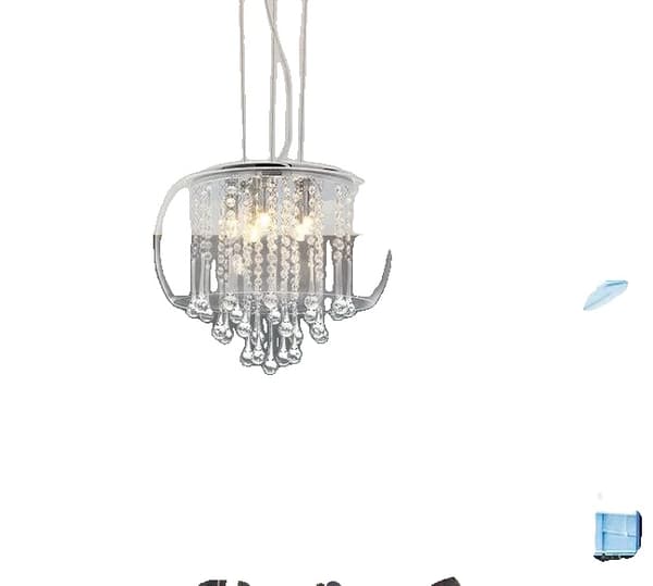 Modern glas taklampa, 400 mm diameter, 800 mm höjd,varmt ljus, transparent
