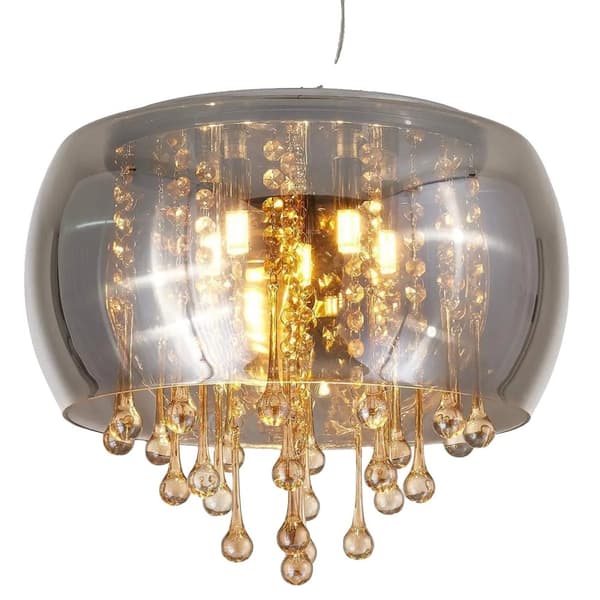 Modern glas taklampa, 400 mm diameter, 800 mm höjd,Röksvart, Trikolor nr RC