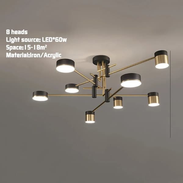 Nordisk Kandelaber, Flere Hoveder, Justerbar LED-belysning,Tricolor lys NEJ RC, 8 hoveder