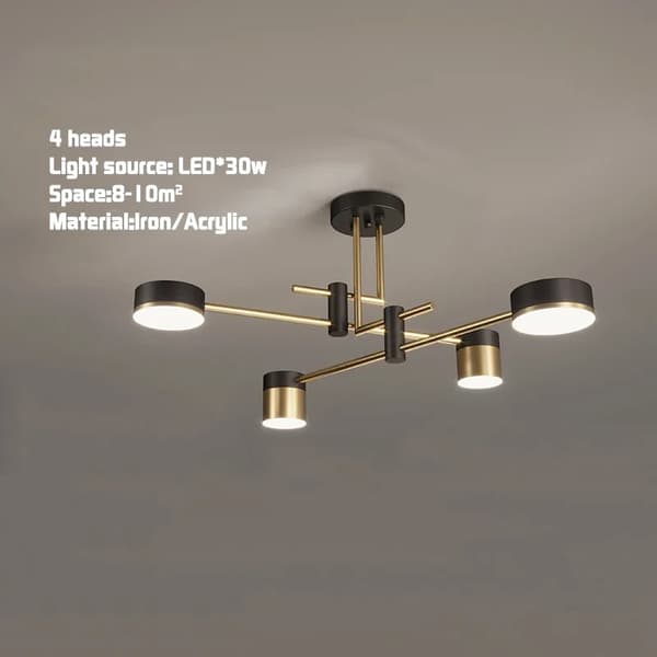 Nordisk Kandelaber, Flera Huvuden, Justerbar LED-belysning,Trikolorljus INTE RC, 4 huvuden