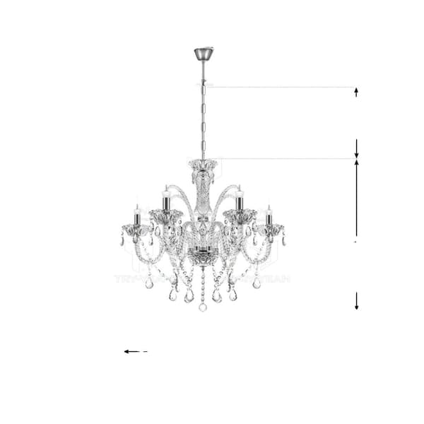 Kristallkrona, Modern Design, Elegant Atmosfär,6 armar transparenta5
