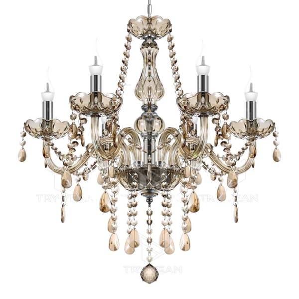 Kristallkrona, Modern Design, Elegant Atmosfär,6 armar Cognac