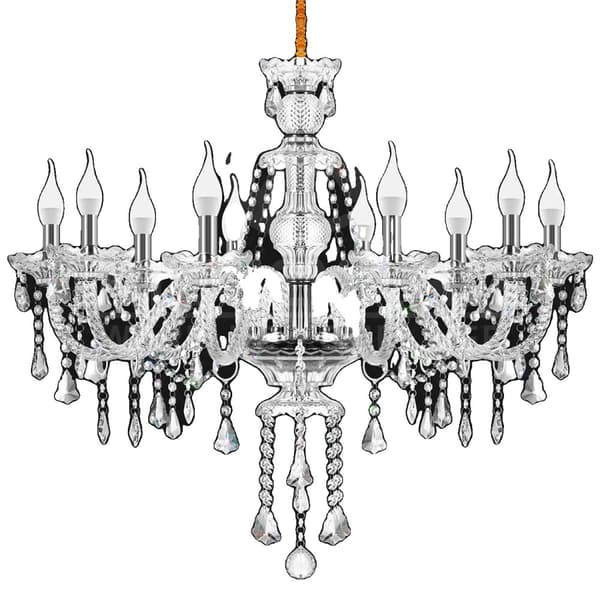 Kristallkrona, Modern Design, Elegant Atmosfär,10 armar genomskinliga