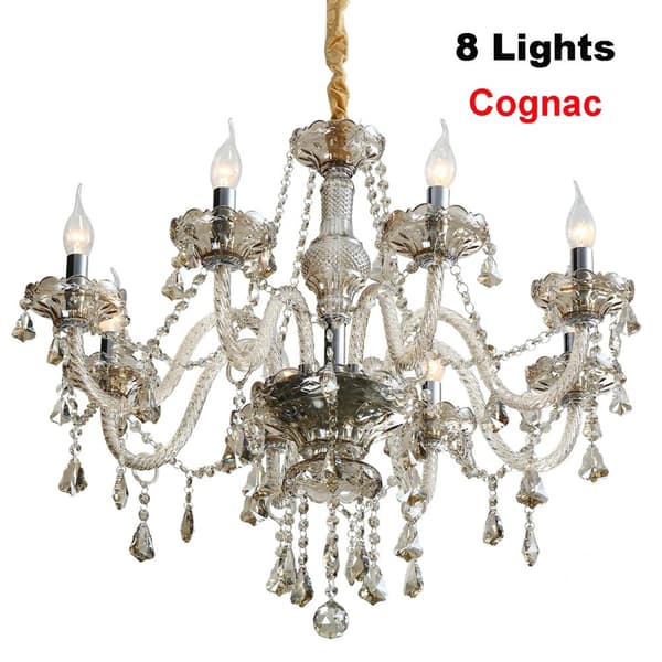 Kristallkrona, Modern Design, Elegant Atmosfär,8 armar Cognac