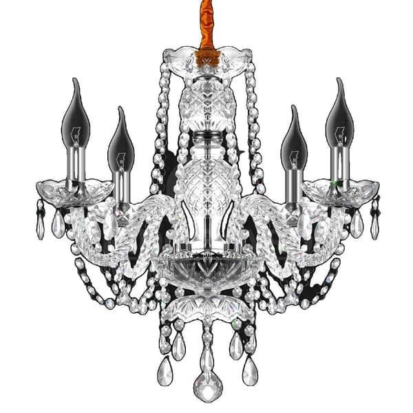 Kristallkrona, Modern Design, Elegant Atmosfär,4 armar transparenta
