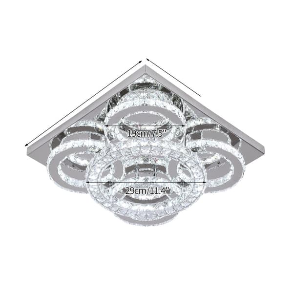 Kristallkrona, dimbar, LED-lampa ingår, takmonterad design,Med fjärrkontroll, D40.5cm