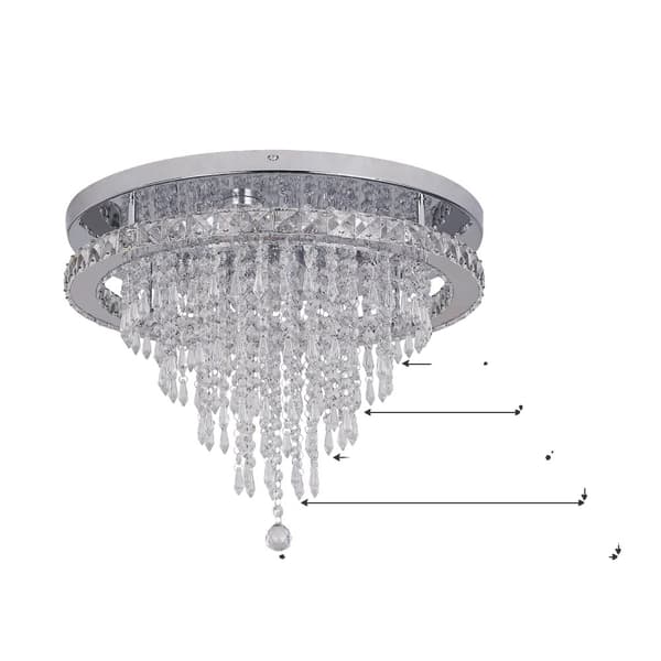 Kristallkrona, dimbar, LED-lampa ingår, takmonterad design,D50cm, Med fjärrkontroll